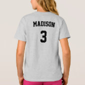 Basketball Custom Team en Player Name and Number T-shirt (Achterkant)