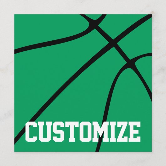 Basketball Custom Team Name Green Basketball Sport (Voorkant)