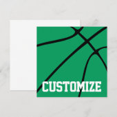 Basketball Custom Team Name Green Basketball Sport (Voorkant / Achterkant)