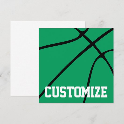 Basketball Custom Team Name Green Basketball Sport (Voorkant / Achterkant)