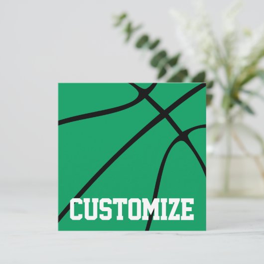 Basketball Custom Team Name Green Basketball Sport (Staand voorkant)
