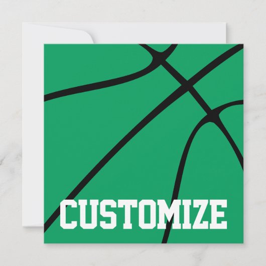 Basketball Custom Team Name Green Basketball Sport (Voorkant)