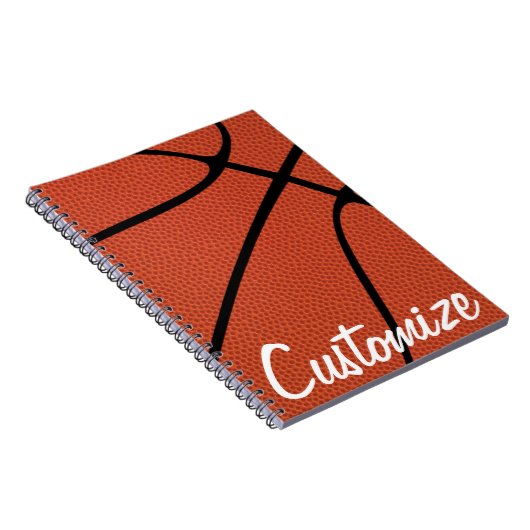 Basketball Custom Team of Player Name / Text Notitieboek (Rechterzijde)