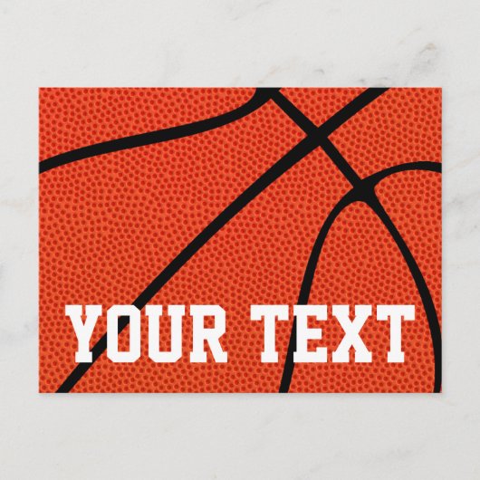 Basketball Custom Text of Player Name Sports Team Briefkaart (Voorkant)