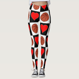 Basketball Cute Basketball-ballen en -harten, voor Leggings