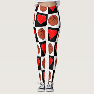 Basketball Cute Basketball-ballen en -harten, voor Leggings