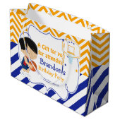 Basketball Cute Black Hair Boy Dank u Groot Cadeauzakje (Achterkant Gekanteld)