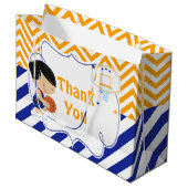 Basketball Cute Black Hair Boy Dank u Groot Cadeauzakje (Voorkant Gekanteld)