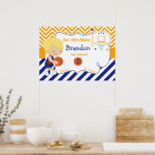 Basketball Cute Blonde Boy Birthday Poster (Keuken)