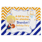 Basketball Cute Blonde Hair Boy Dank u Groot Cadeauzakje (Achterkant)