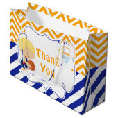 Basketball Cute Blonde Hair Boy Dank u Groot Cadeauzakje (Voorkant Gekanteld)
