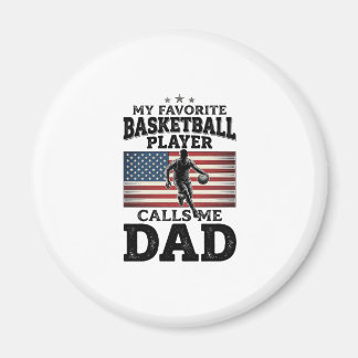 Basketball Dad Patriotic Vintage Engraving T-Shirt Magneet