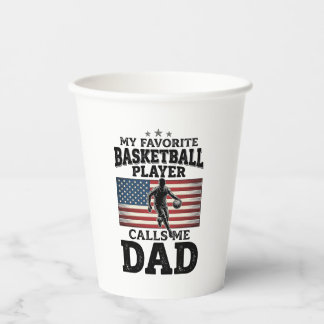 Basketball Dad Patriotic Vintage Engraving T-Shirt Papieren Bekers
