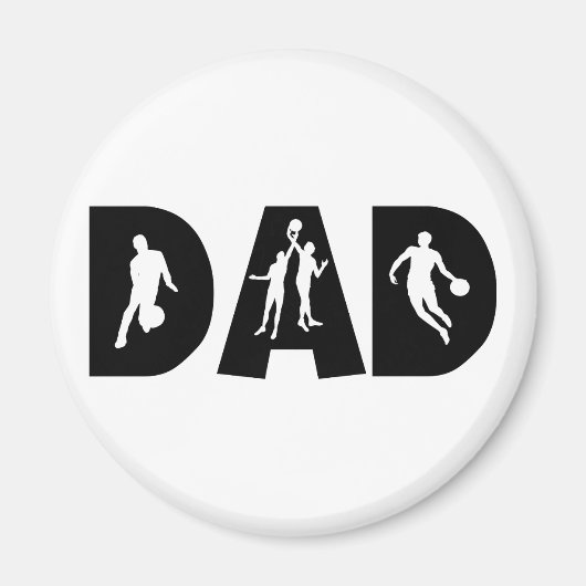 Basketball Dad Vaderdag Magneet (Voorkant)