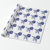 Basketball Dark Blue personaliseren Cadeaupapier (Uitgerold)