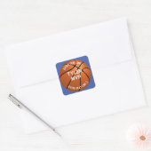 Basketball, de Naam van het Kind, MVP/Aantal, 2 Li Vierkante Sticker (Envelop)