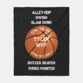 Basketball, de Naam van het Kind, MVP/Aantal, 7 Li Fleece Deken (Voorkant)