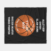 Basketball, de Naam van het Kind, MVP/Aantal, 7 Li Fleece Deken (Voorkant (Horizontaal))