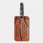 Basketball Design Bagagelabels (Achterkant verticaal)
