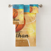 Basketball Design Bath Towel Set Bad Handdoek (Insitu)