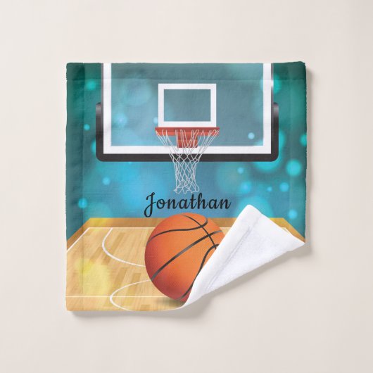 Basketball Design Bath Towel Set Bad Handdoek (Wasdoekje)