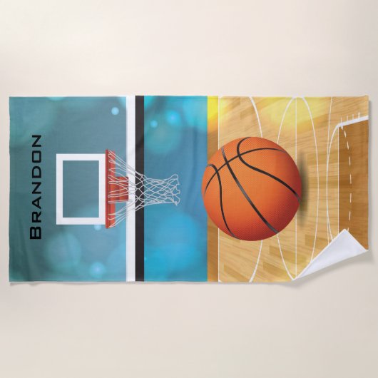Basketball Design Beach Towel Strandlaken (Voorkant)