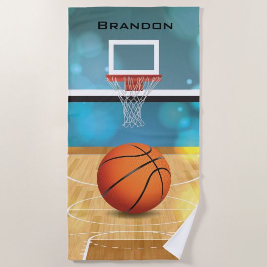 Basketball Design Beach Towel Strandlaken (Voorkant)