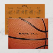 Basketball Design Briefkaart met 2015 Calendar Bac (Voorkant / Achterkant)