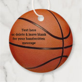Basketball Design Favor Kaart Bedankjes Labels (Achterkant)