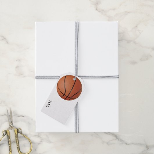 Basketball Design Gift Label Cadeaulabel (Met Touw)
