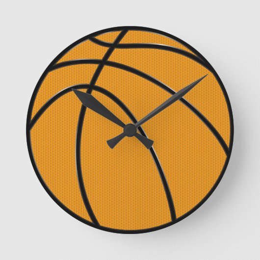 Basketball Design in Classic Oranje en Black Ronde Klok (Voorkant)