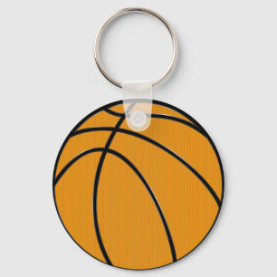 Basketball Design in Classic Oranje en Black Sleutelhanger