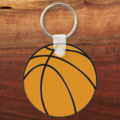 Basketball Design in Classic Oranje en Black Sleutelhanger (Voorkant)