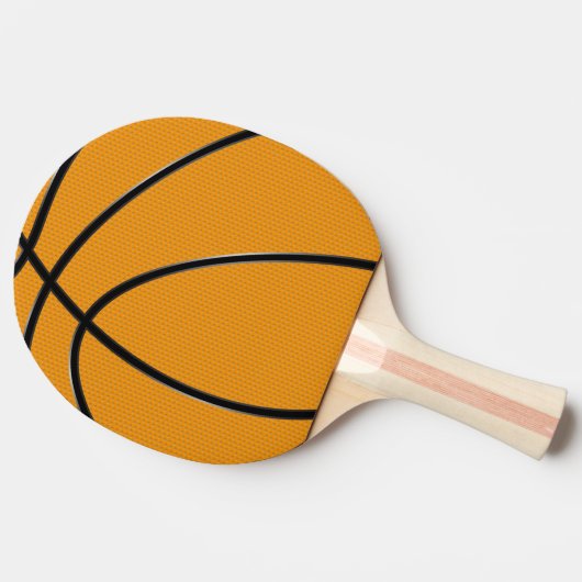 Basketball Design in Oranje en zwart Tafeltennisbatje (Zijkant)