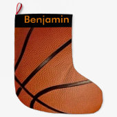 Basketball Design Large Kerstmis Stocking Grote Kerstsok (Voorkant)