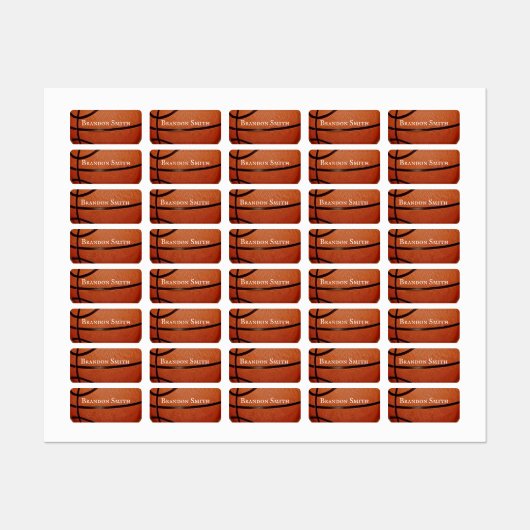 Basketball Design Name Labels (Vel)