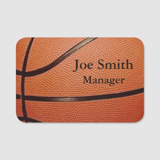 Basketball Design Name Tag (Voorkant)