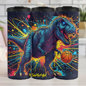 Basketball Dinosaur Neon Energy Action Thermosbeker