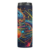 Basketball Dinosaur Neon Energy Action Thermosbeker (Achterkant)