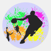 Basketball Dreams Ronde Sticker (Voorkant)