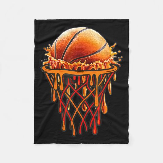 Basketball Drip Graphic, Basketball Funny Bruh Gif Fleece Deken (Voorkant)