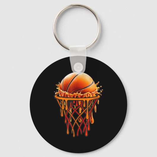 Basketball Drip Graphic, Basketball Funny Bruh Gif Sleutelhanger (Voorkant)
