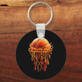 Basketball Drip Graphic, Basketball Funny Bruh Gif Sleutelhanger (Voorkant)