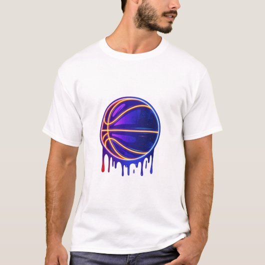 Basketball Drip Neon Basketball Graphics T-shirt (Voorkant)