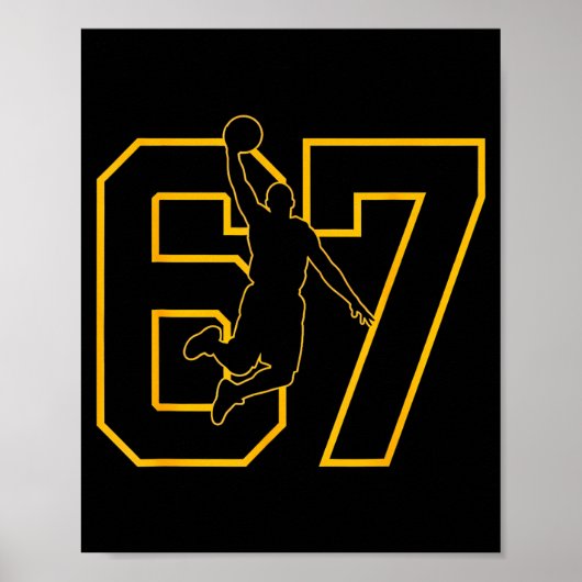 Basketball Drip Number 67 Basketball Player Poster (Voorkant)
