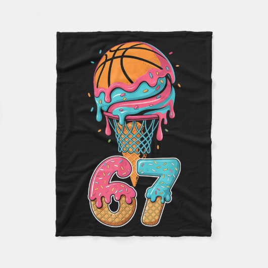 Basketball Drip Number 67 Player 67th Birthday Ice Fleece Deken (Voorkant)