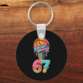 Basketball Drip Number 67 Player 67th Birthday Ice Sleutelhanger (Voorkant)