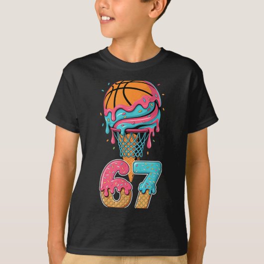 Basketball Drip Number 67 Player 67th Birthday Ice T-shirt (Voorkant)