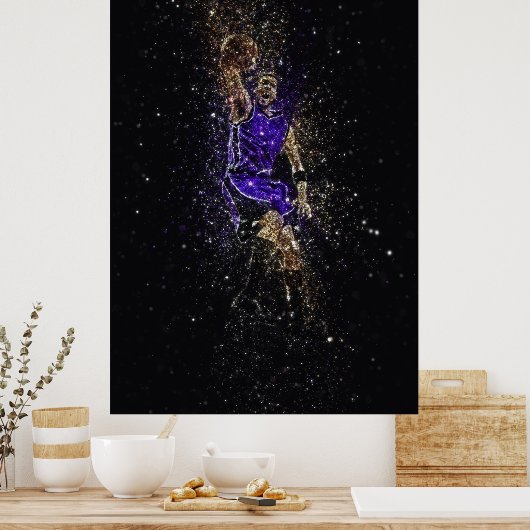 Basketball dunk glitter poster (Keuken)