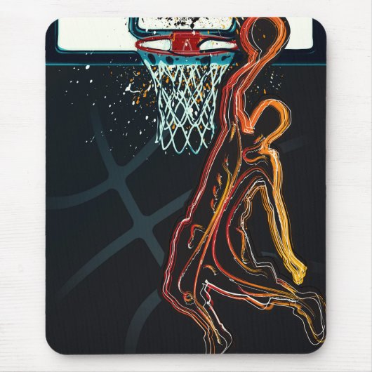 Basketball Dunk Jump Shot Modern Urban Cool Muismat (Voorkant)